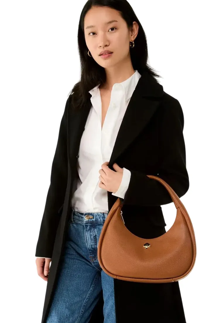 ( PREORDER ) Kate Spade Kayla Crescent Shoulder Bag In Warm Gingerbread KK054