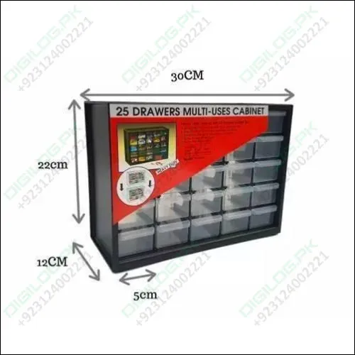 25 Section Cabinet Plastic Drawer Organizer Box Components Jewelry Box