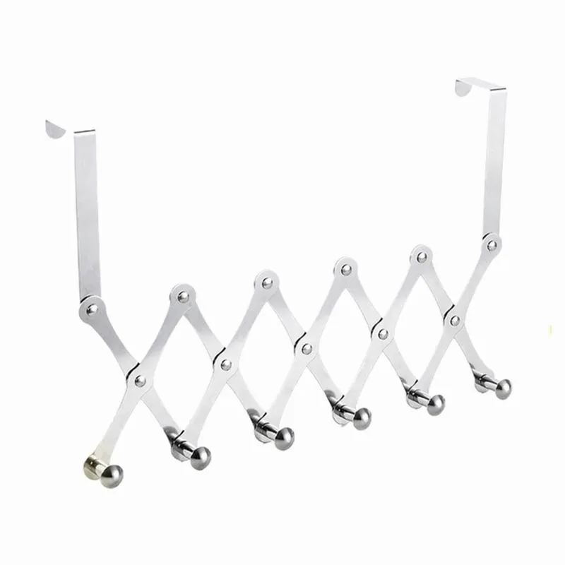 4/5/6 Hook Expandable Door Over the Hook Behind Back Door Hanger Hanging Rack Clothes Storage Organiser Holder Organizer