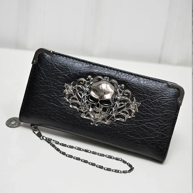 Alternative Metal Skull Pattern PU Leather Purse