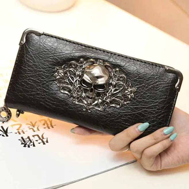 Alternative Metal Skull Pattern PU Leather Purse