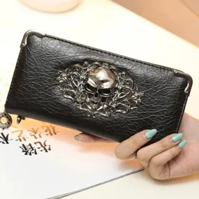 Alternative Metal Skull Pattern PU Leather Purse