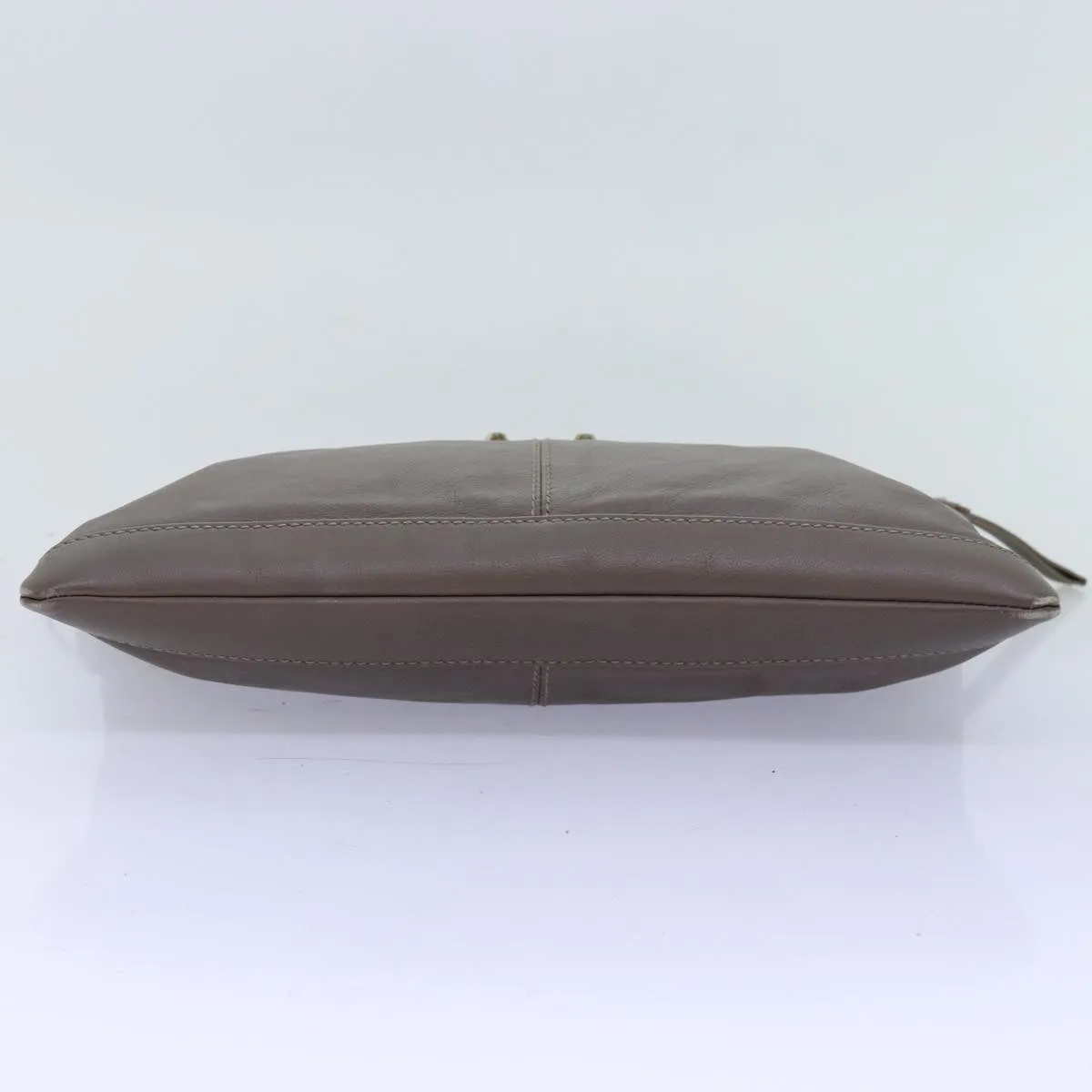 BALENCIAGA Clutch Bag Leather Gray 273022 Auth am6190