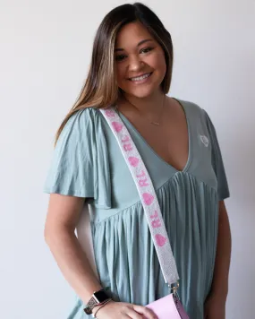 Beaded RL Heart Purse Strap