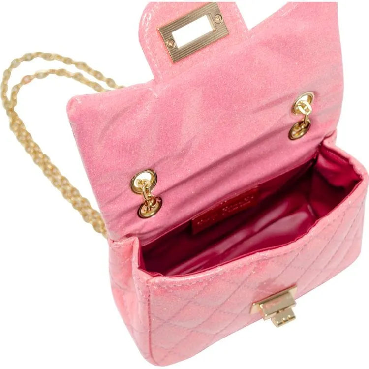 Classic Quilted Sparkle Mini Purse - Bubblegum