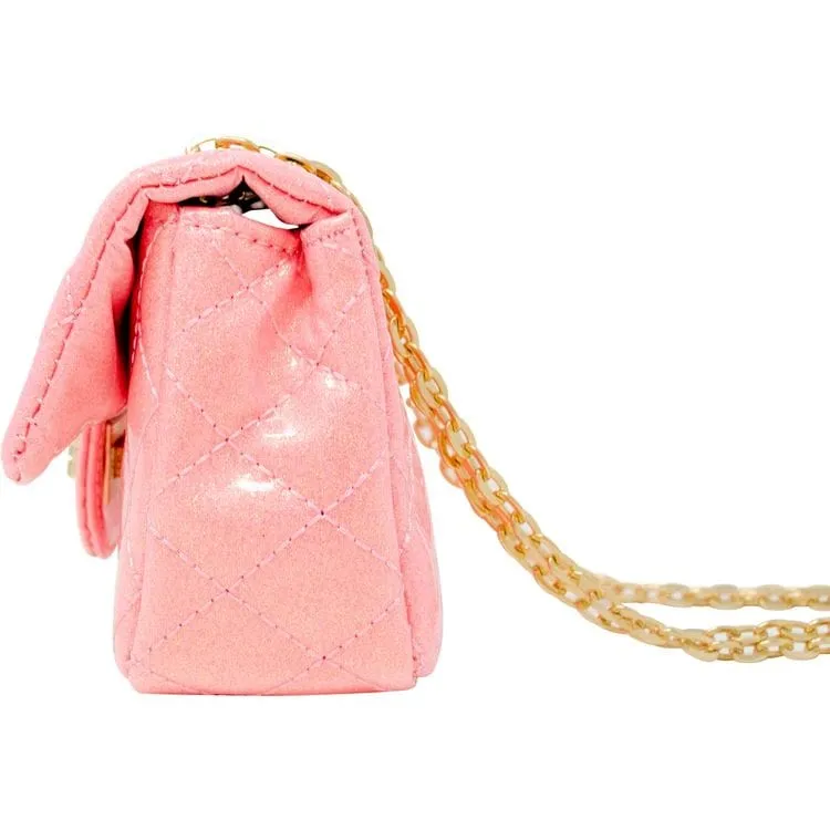 Classic Quilted Sparkle Mini Purse - Bubblegum
