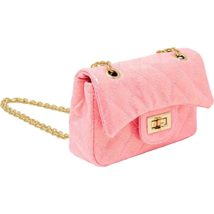 Classic Quilted Sparkle Mini Purse - Bubblegum