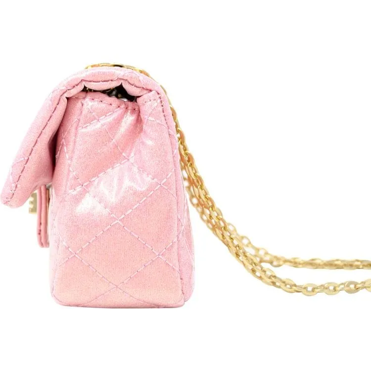 Classic Quilted Sparkle Mini Purse - Pink Lemonade