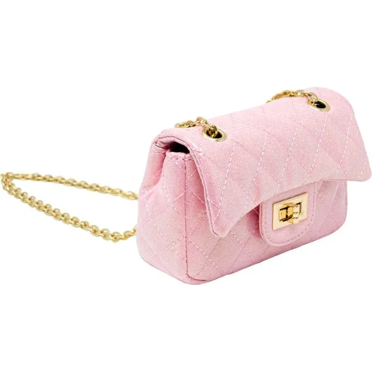 Classic Quilted Sparkle Mini Purse - Pink Lemonade