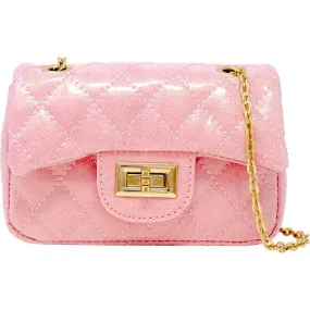 Classic Quilted Sparkle Mini Purse - Pink Lemonade