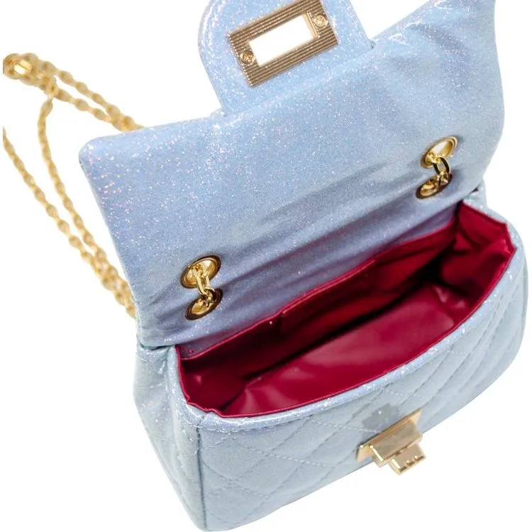 Classic Quilted Sparkle Mini Purse - Sky Blue