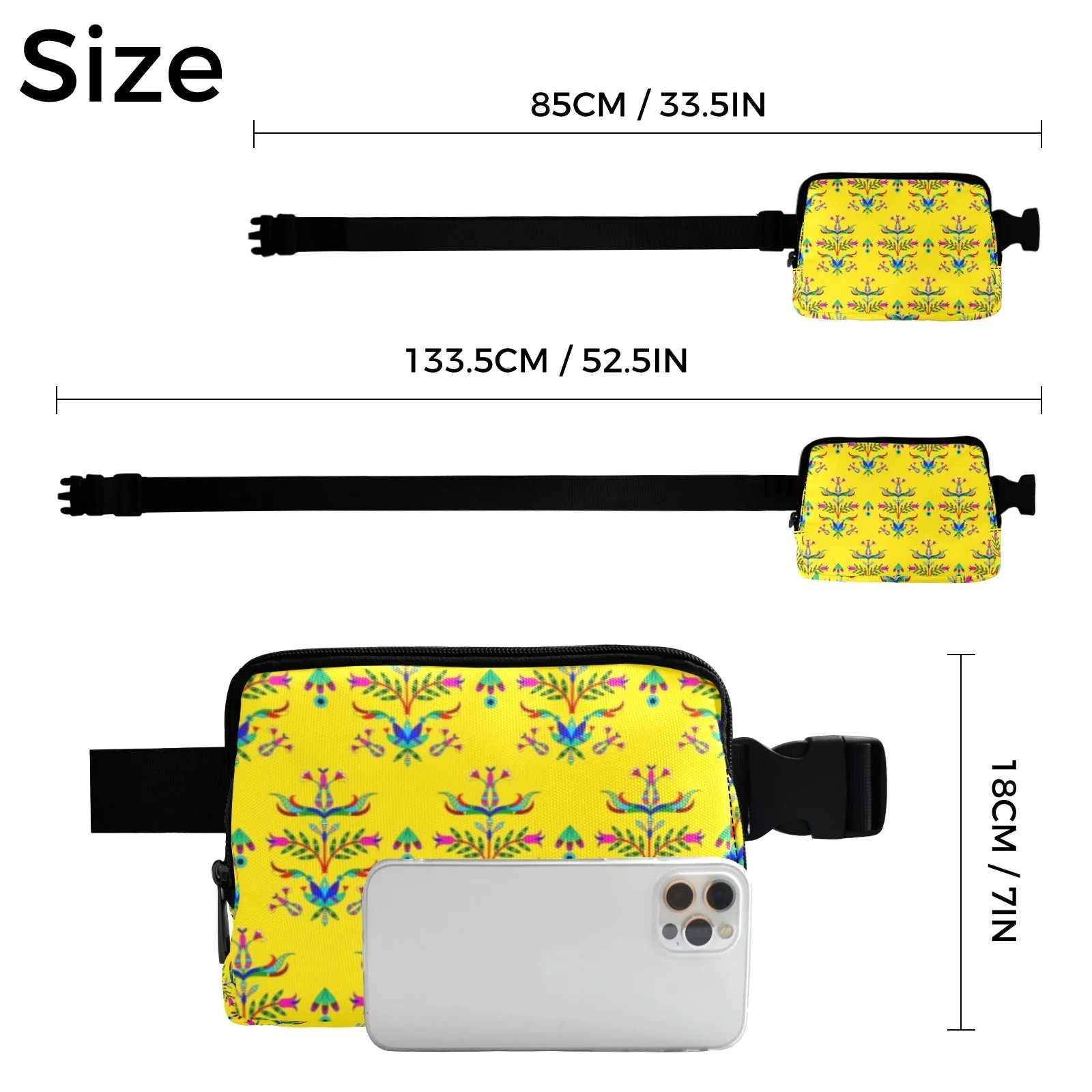 Dakota Damask Yellow Belt Bag