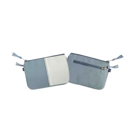 Earth Squared - Provence Canvas Juliet Purse - Soft Blue & White - 17x12cms