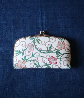 GAMAGUCHI Embossed Purse {Nadeshiko Floral Pattern}