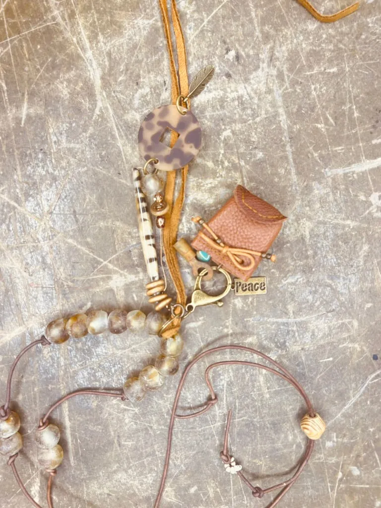 Glass Beads & Random Pieces Necklace