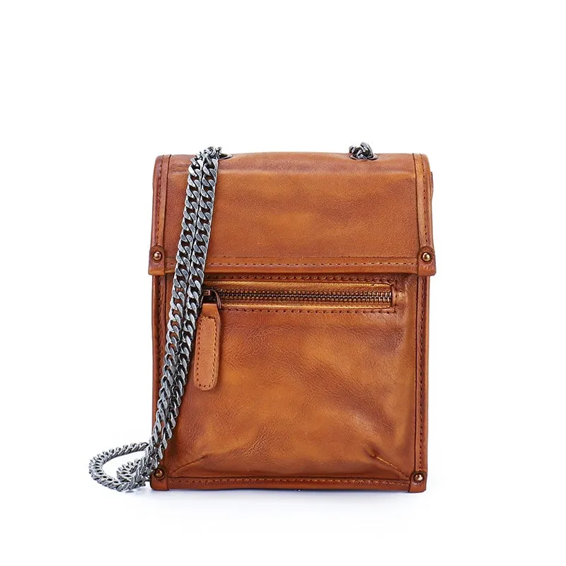 Ladies Black Crossbody Bag With Chain Leather Shoulder Bag For Women
