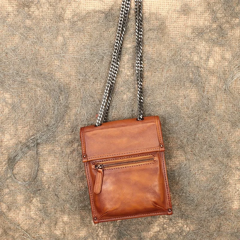 Ladies Black Crossbody Bag With Chain Leather Shoulder Bag For Women