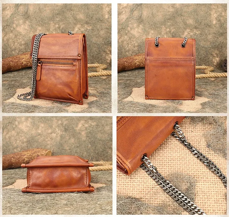 Ladies Black Crossbody Bag With Chain Leather Shoulder Bag For Women