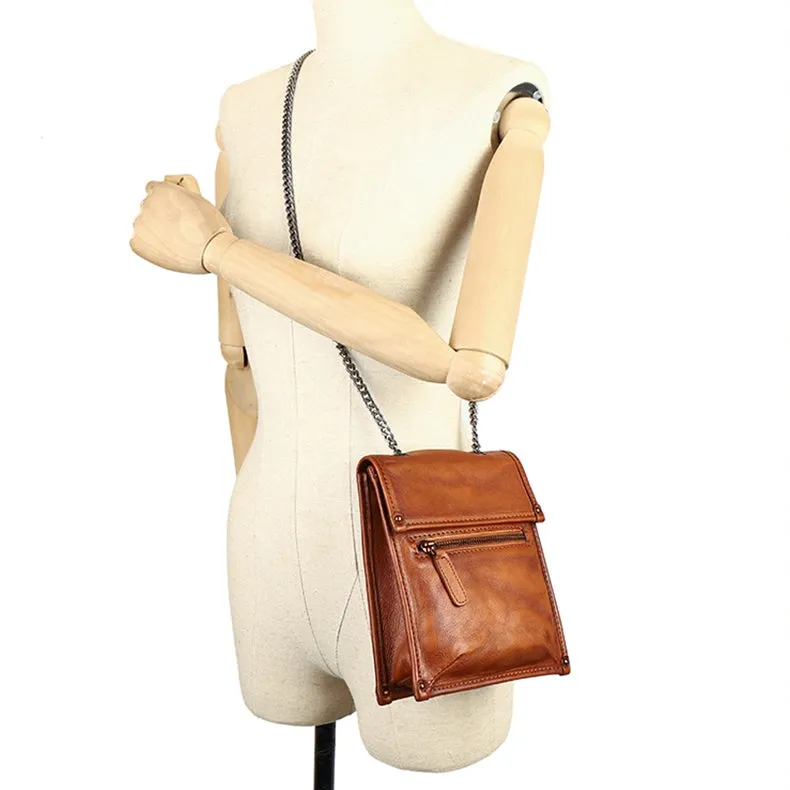 Ladies Black Crossbody Bag With Chain Leather Shoulder Bag For Women