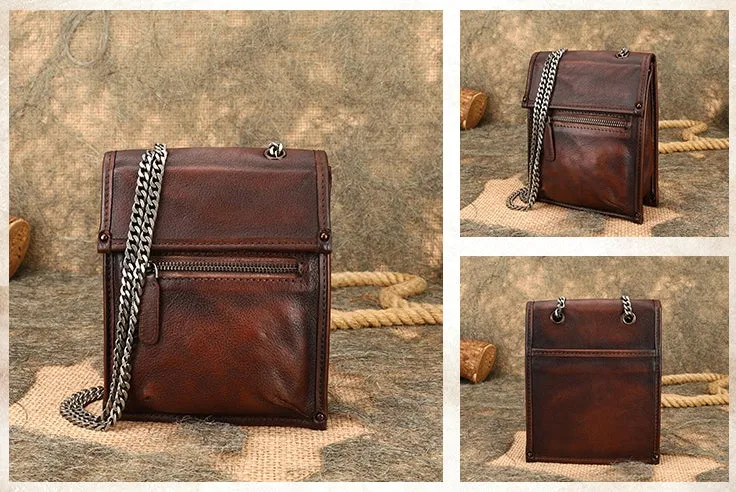 Ladies Black Crossbody Bag With Chain Leather Shoulder Bag For Women