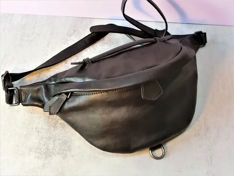Leather Hip Zipper Bag