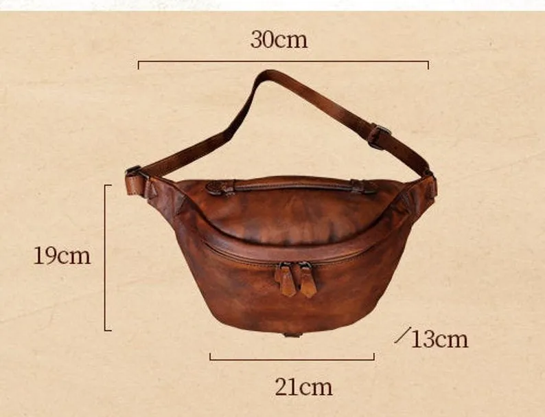 Leather Hip Zipper Bag