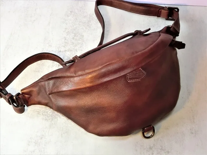 Leather Hip Zipper Bag