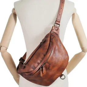 Leather Hip Zipper Bag