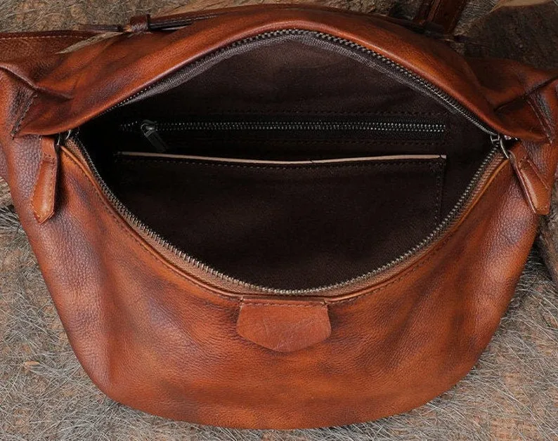 Leather Hip Zipper Bag