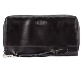 Leather Panther Clutch Black
