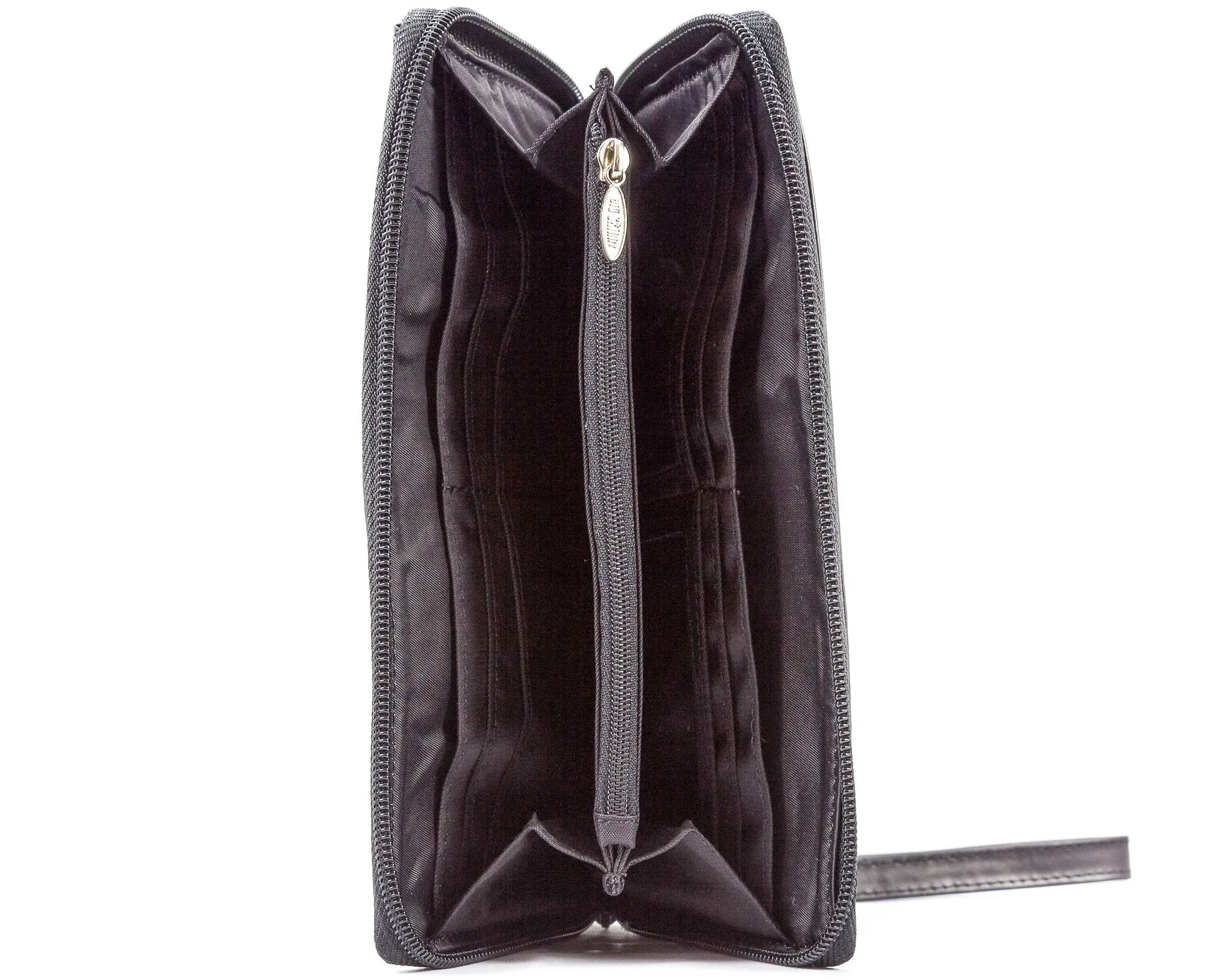Leather Panther Clutch Black