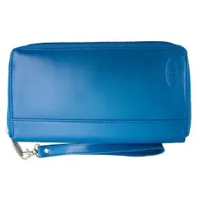Leather Panther Clutch Ocean Blue