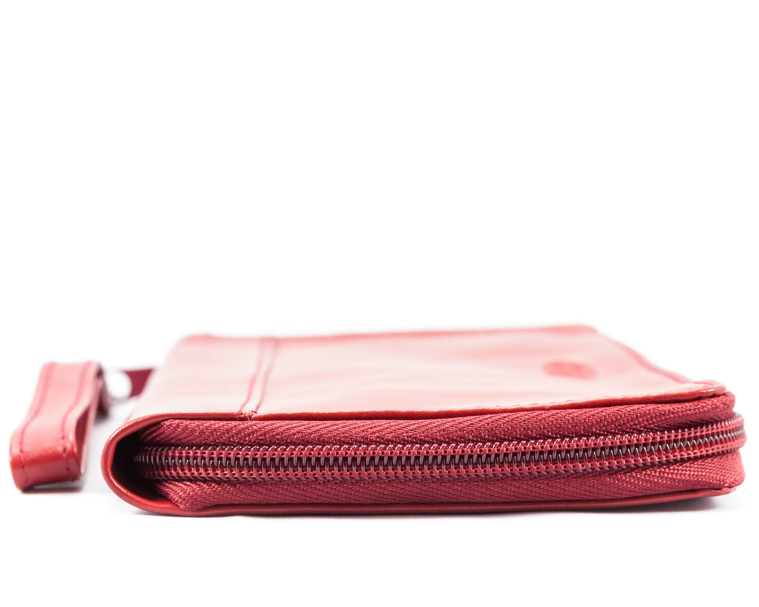 Leather Panther Clutch Red