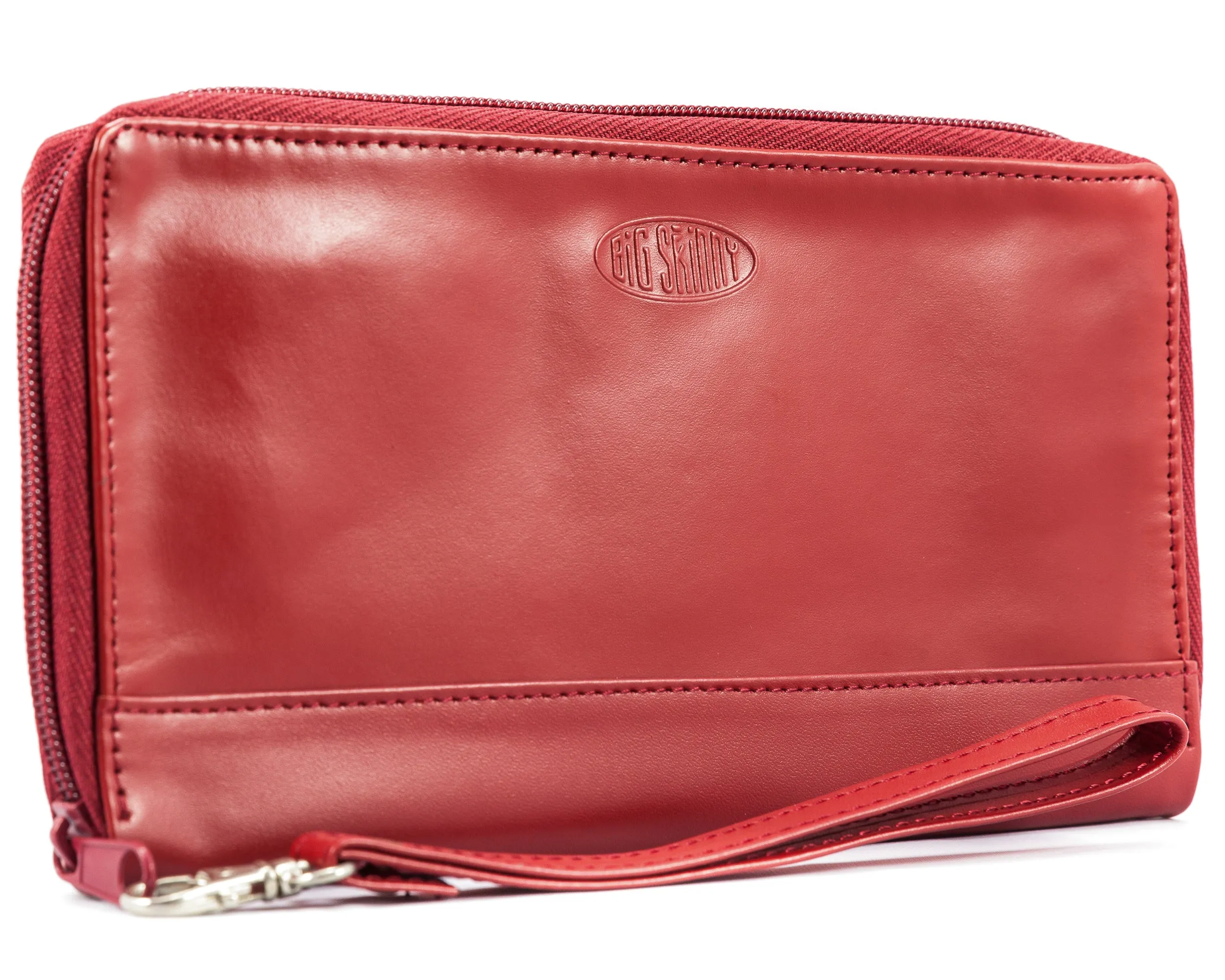 Leather Panther Clutch Red