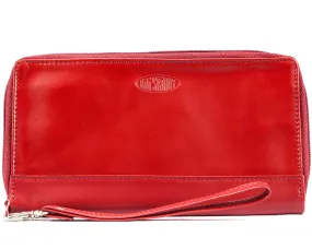 Leather Panther Clutch Red