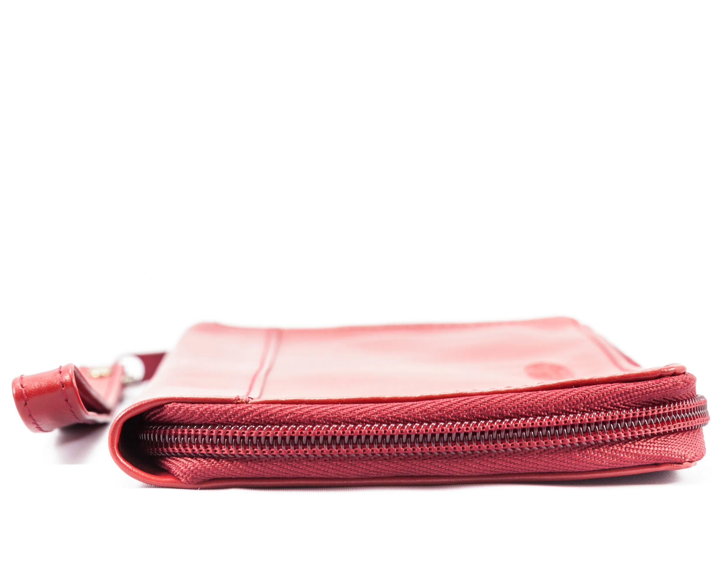 Leather Panther Clutch Red