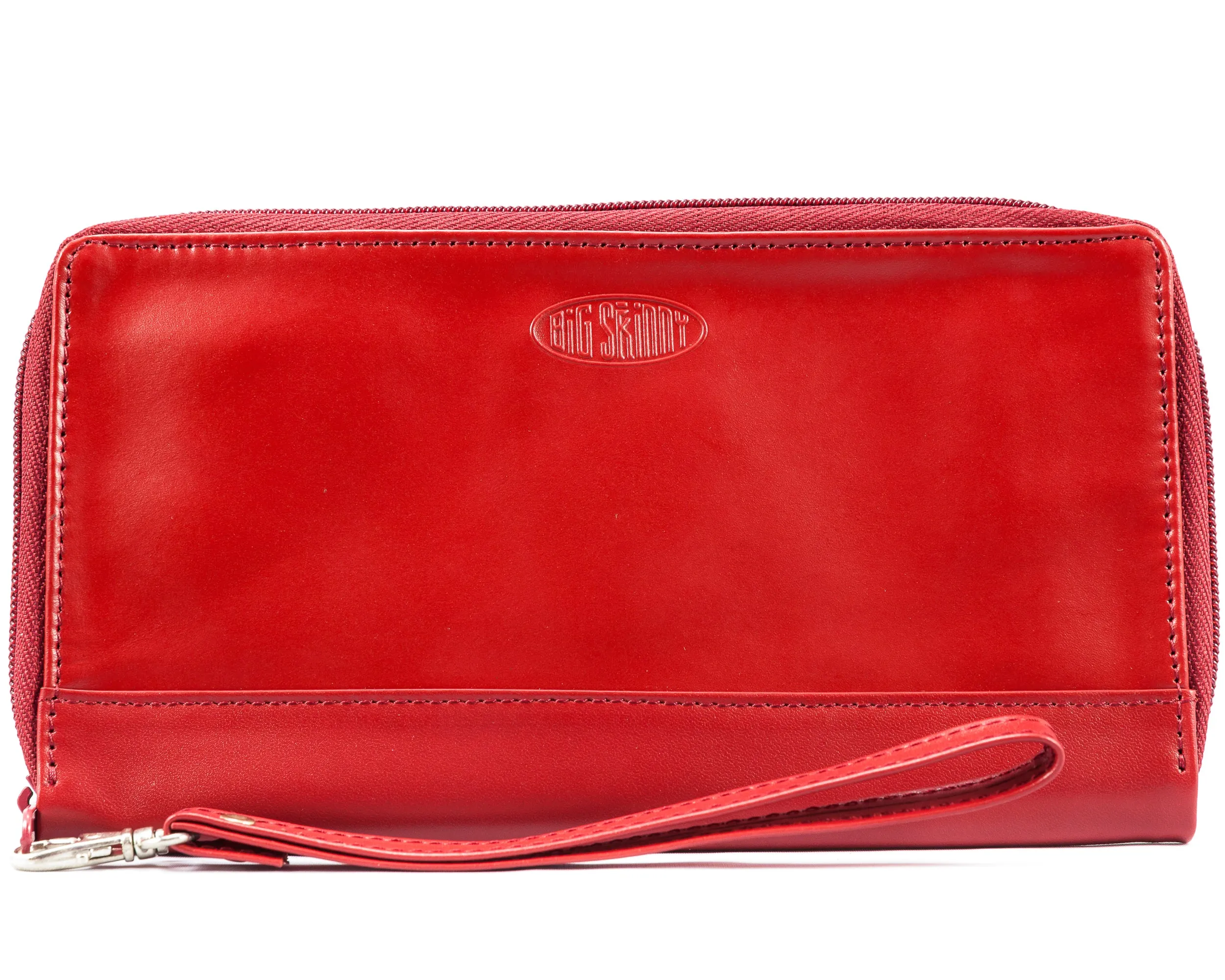 Leather Panther Clutch Red
