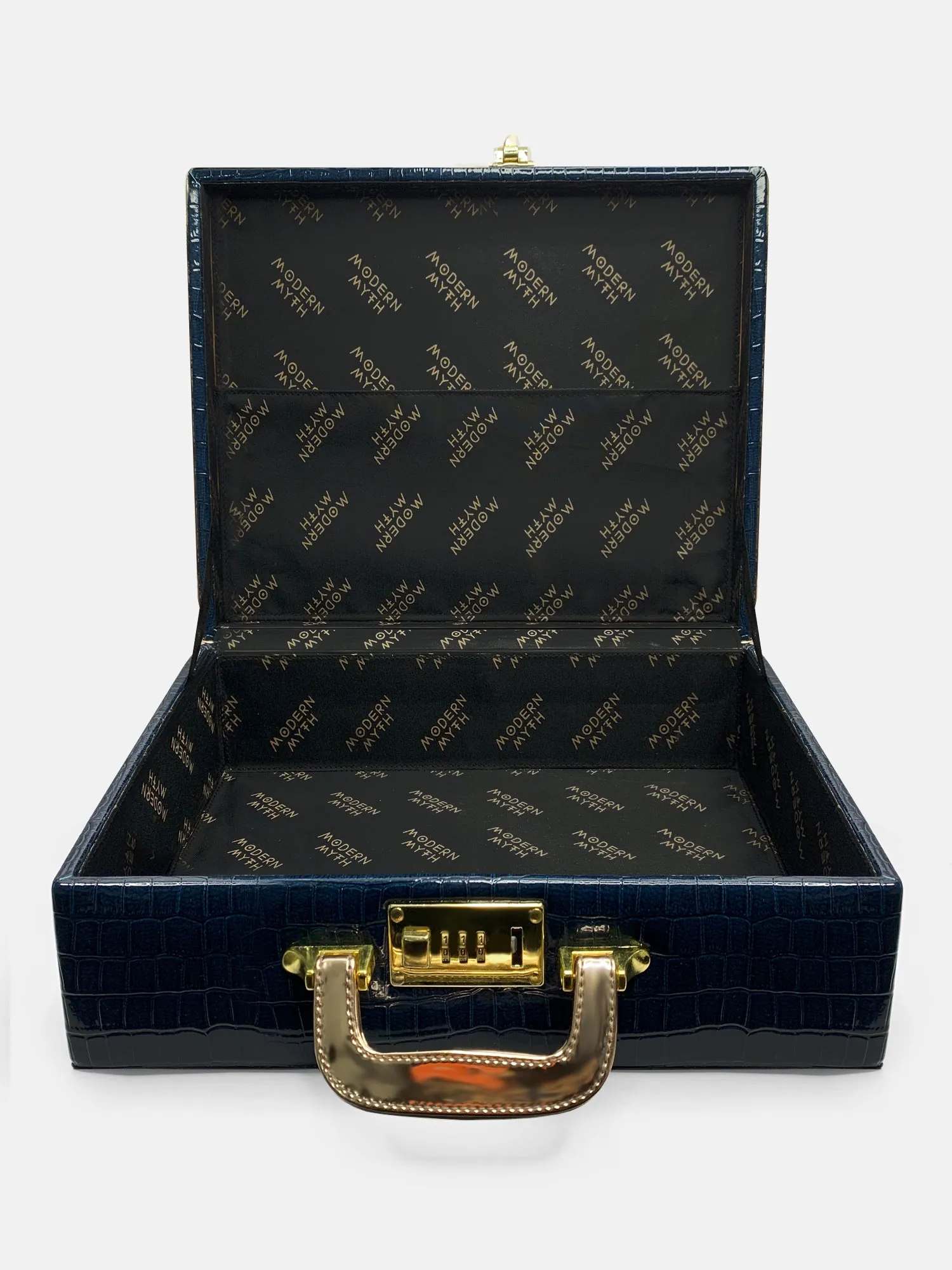 Love You Lasercut Blue & Rosegold Trunk cum Luggage Bag | Modern Myth
