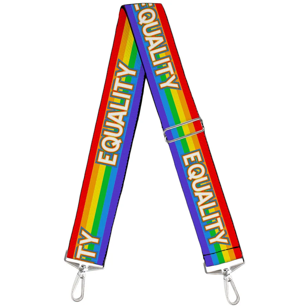 Purse Strap - EQUALITY Stripe Rainbow White