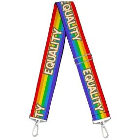 Purse Strap - EQUALITY Stripe Rainbow White