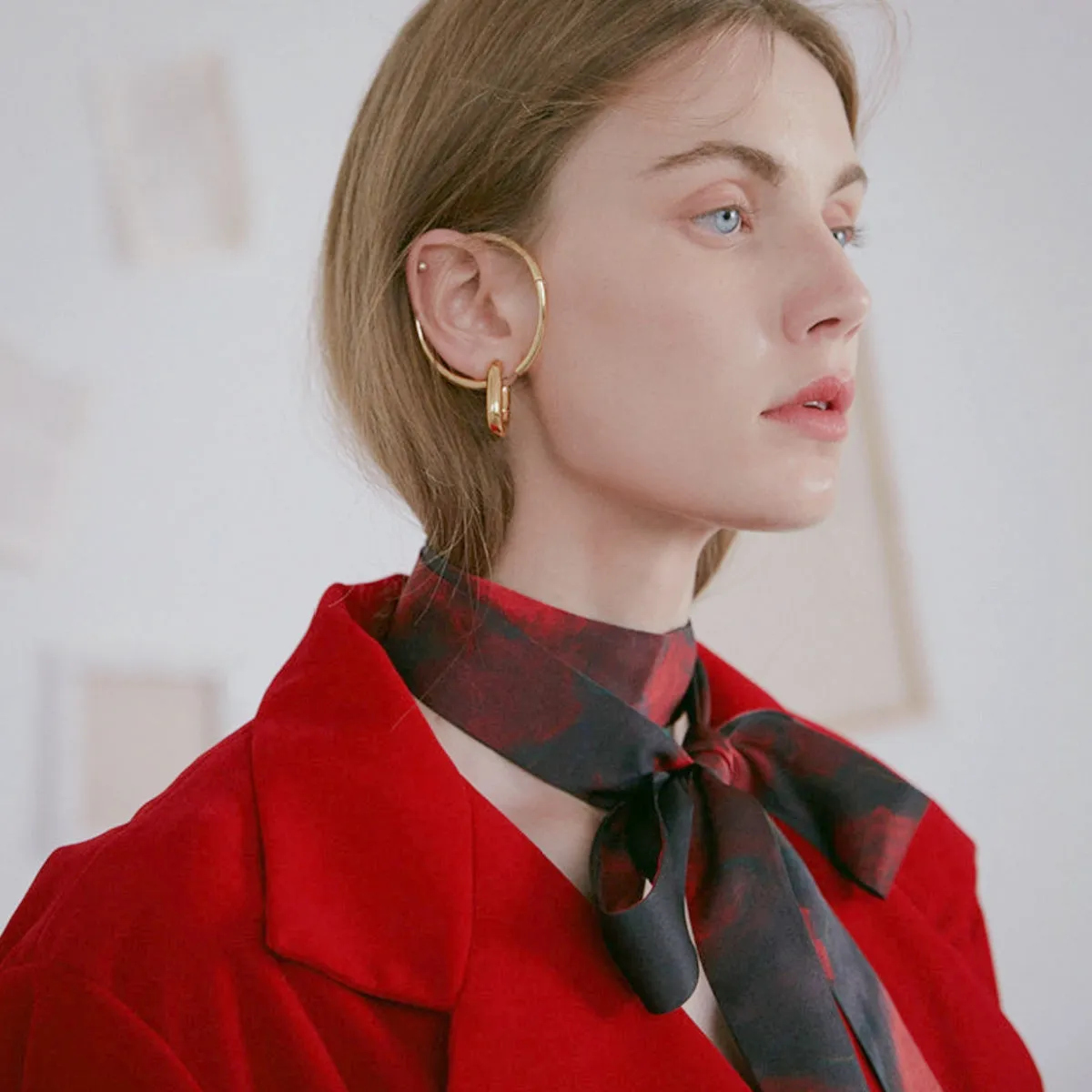 Silk Skinny Scarf - La Rosa