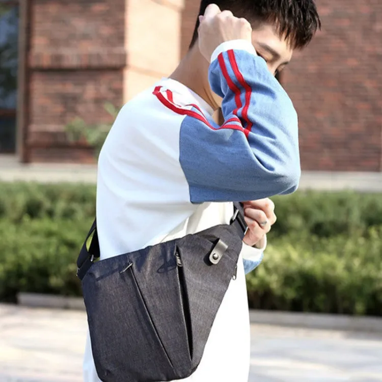Sports Casual Men Crossbody Bag Large Capacity Multi-Pocket Single Shoulder Bag, Style: Right Shoulder Nylon (Blue)