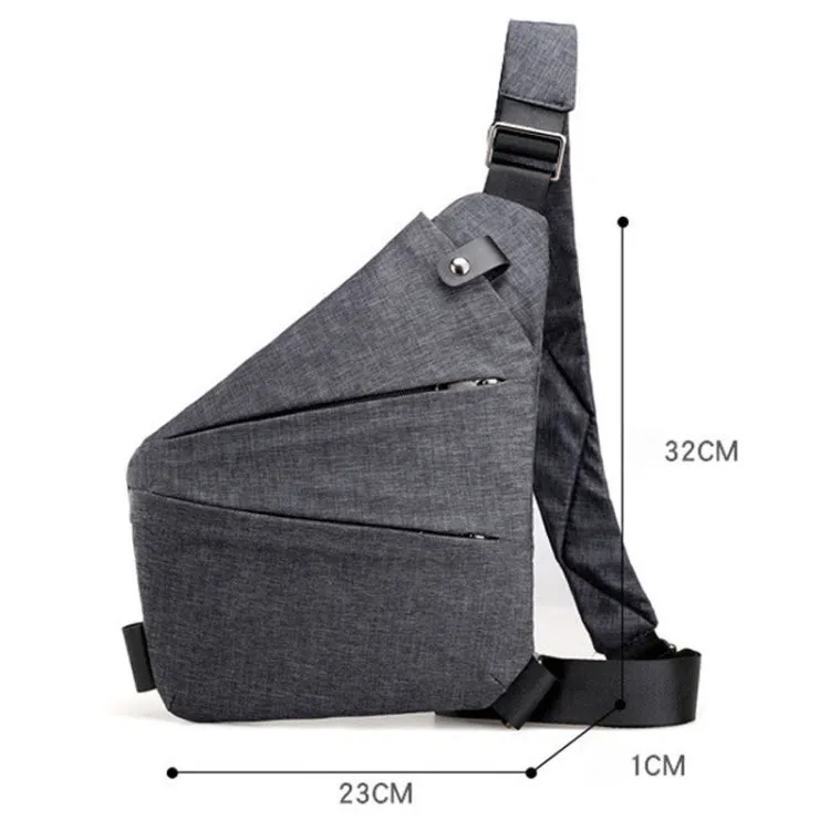 Sports Casual Men Crossbody Bag Large Capacity Multi-Pocket Single Shoulder Bag, Style: Right Shoulder Nylon (Blue)