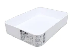 Stackable storage box (shallow  white  5.98in x 8.46in x 1.69in)