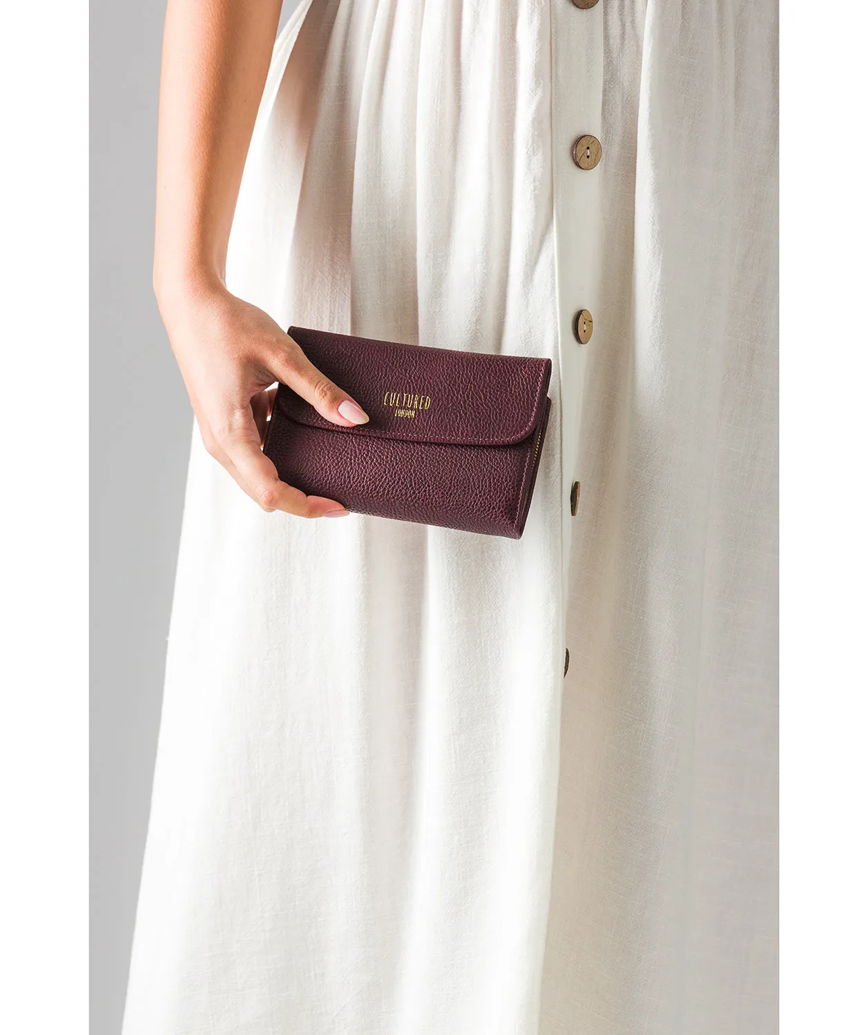 'Tatiana' Raisin Leather Purse