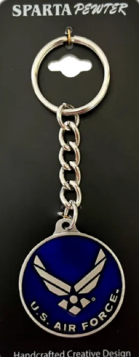 U.S. Air Force Enamel (USAF) Logo Pewter Keychain