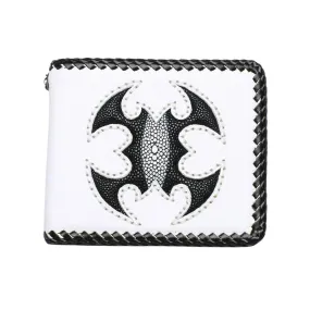 White Leather Scorpion Stingray Biker Wallets