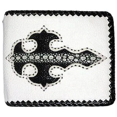 White Stingray Skin Mens Wallets