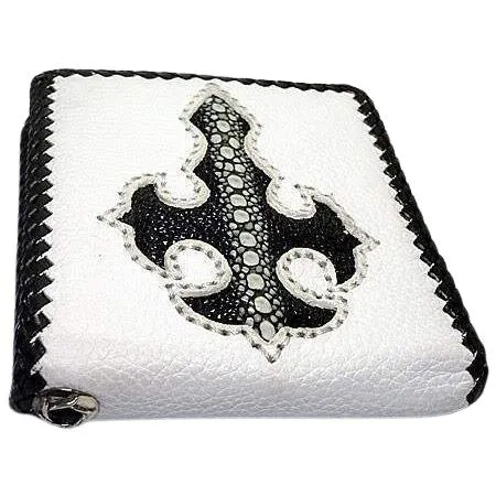 White Stingray Skin Mens Wallets