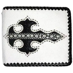 White Stingray Skin Mens Wallets